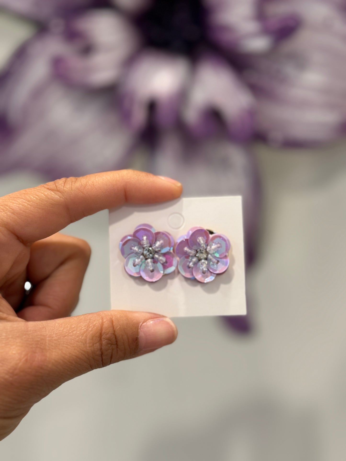 Sequin Flower Burst Stud