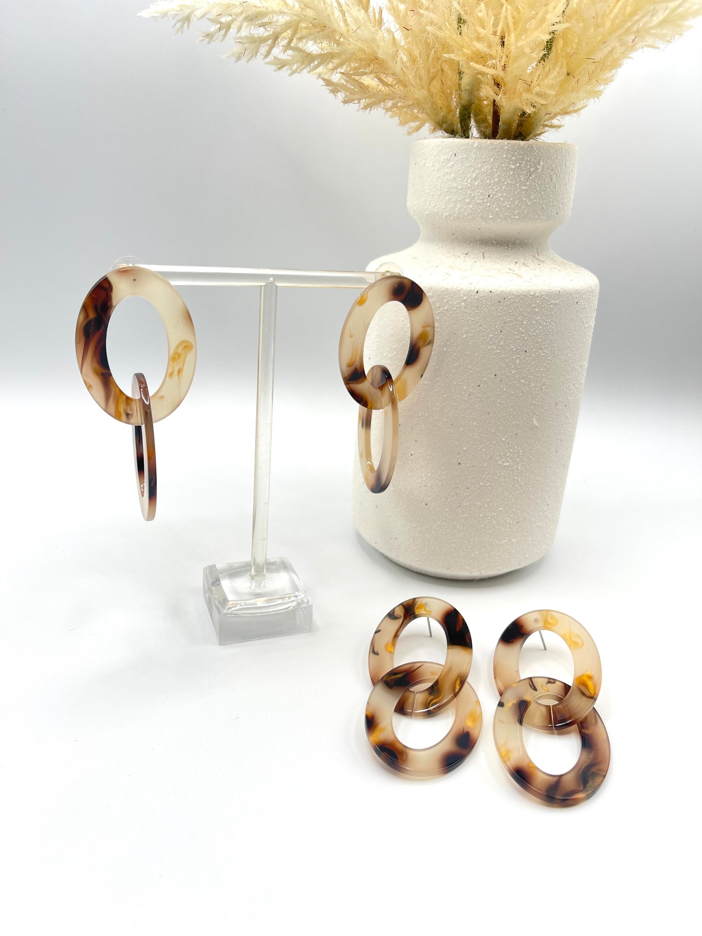 Double Oval Tortoise Earrings