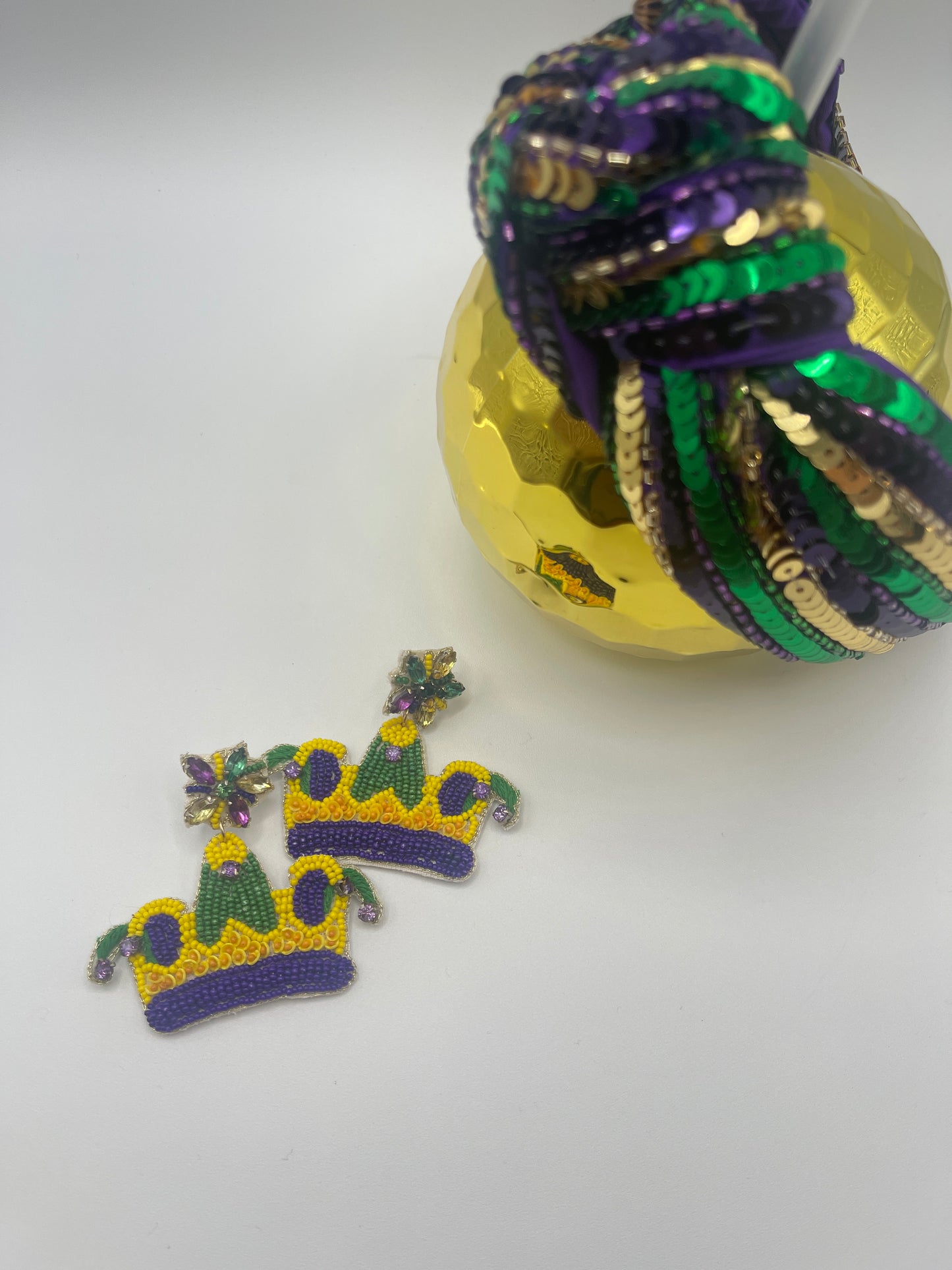 Mardi Gras Crown Earrings