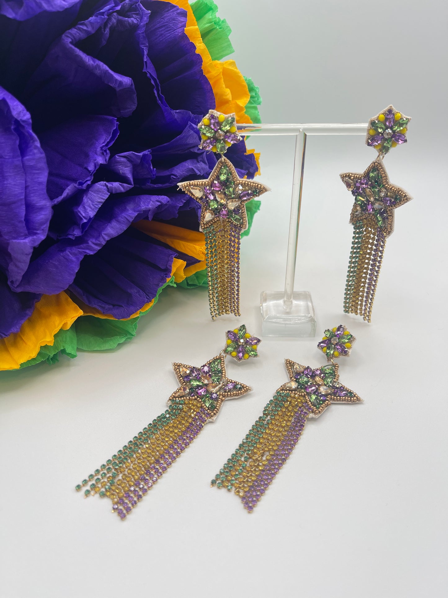 Mardi Gras Star Earrings