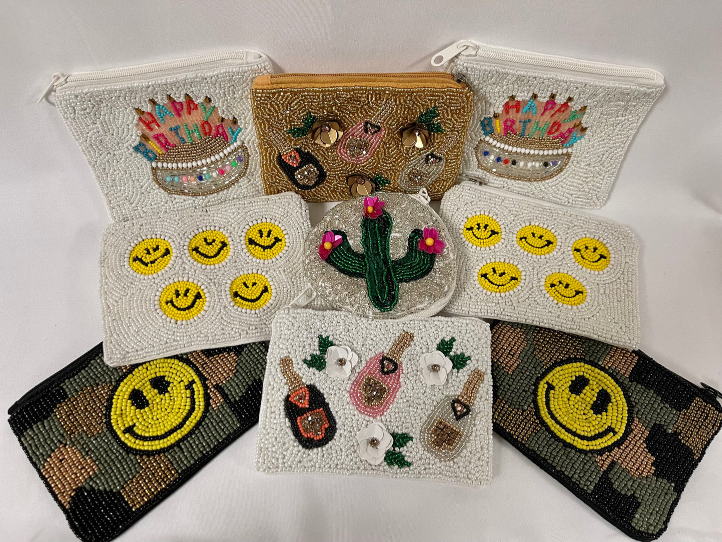 Small Beaded Cactus Coin Purse