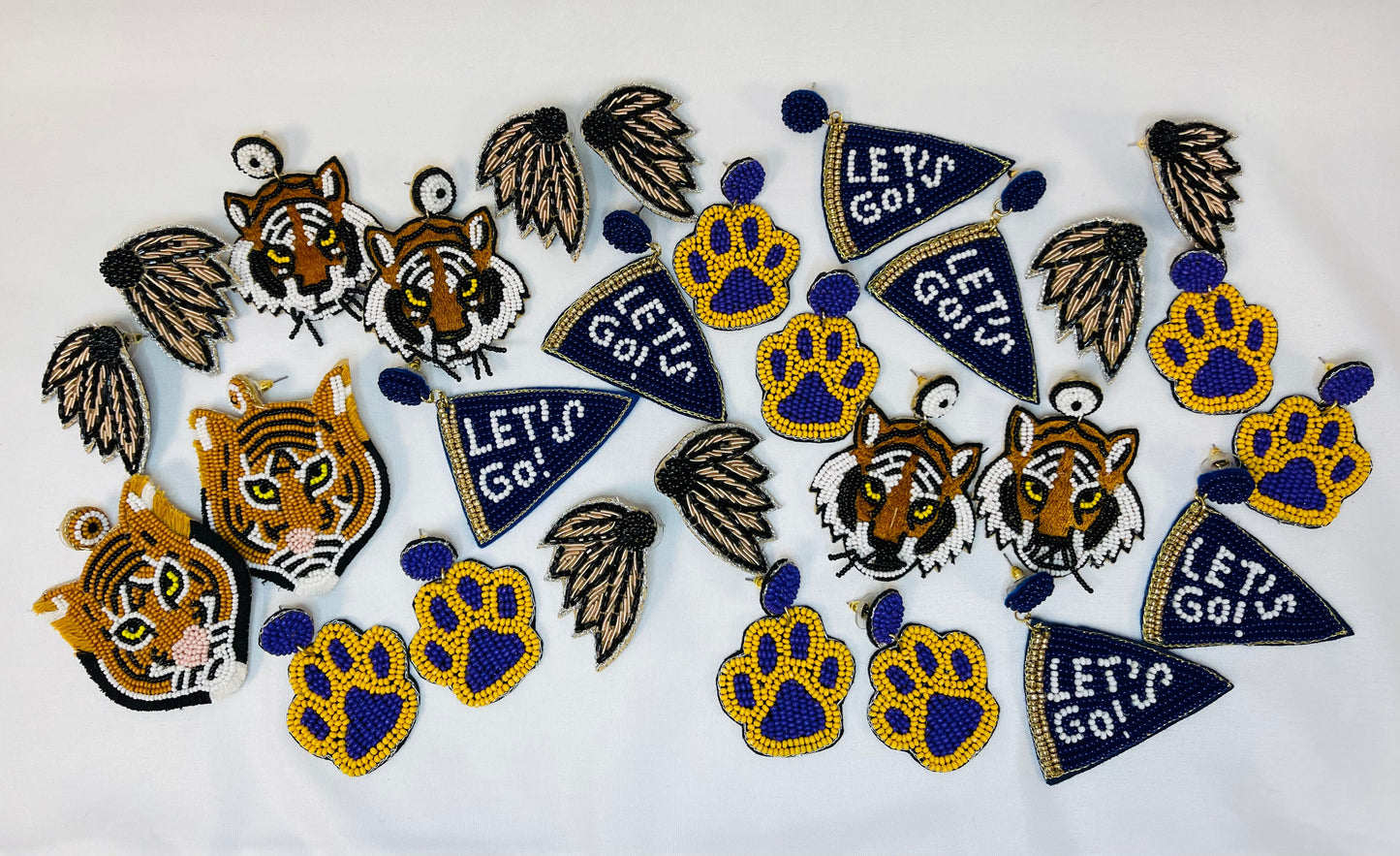 Beaded Tiger Earrings