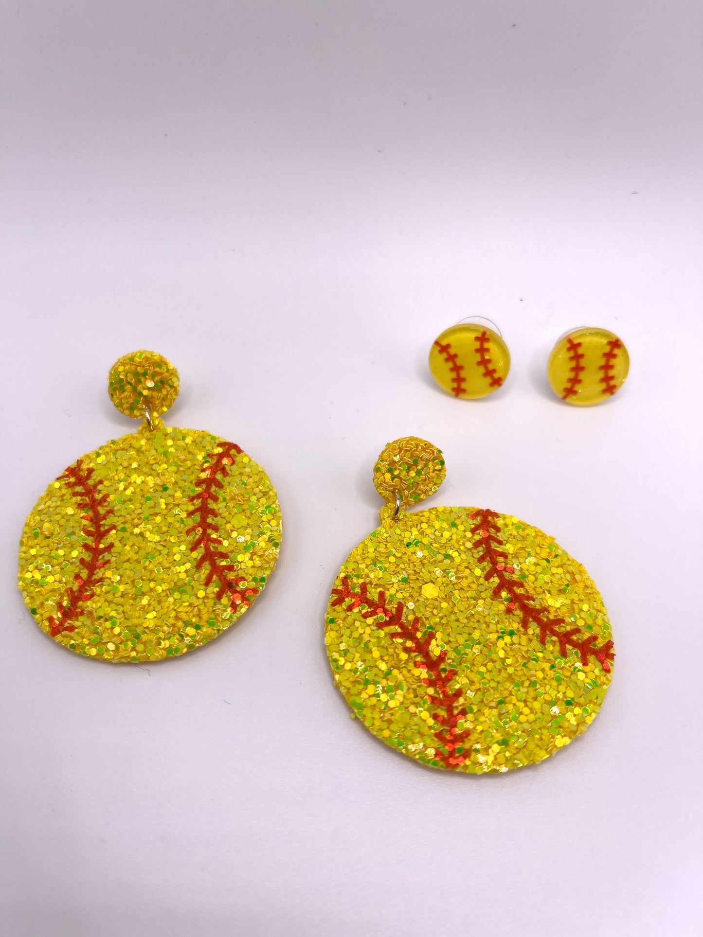 Glitter Softball Earrings
