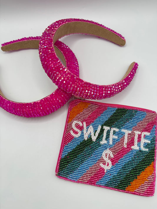 Blingy Pink Beaded Headband