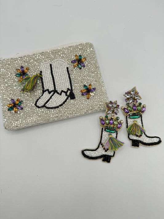 Blingy Mardi Gras Marching Boot