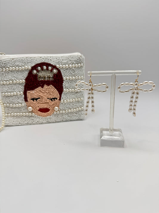 Pearl Bow Earrings