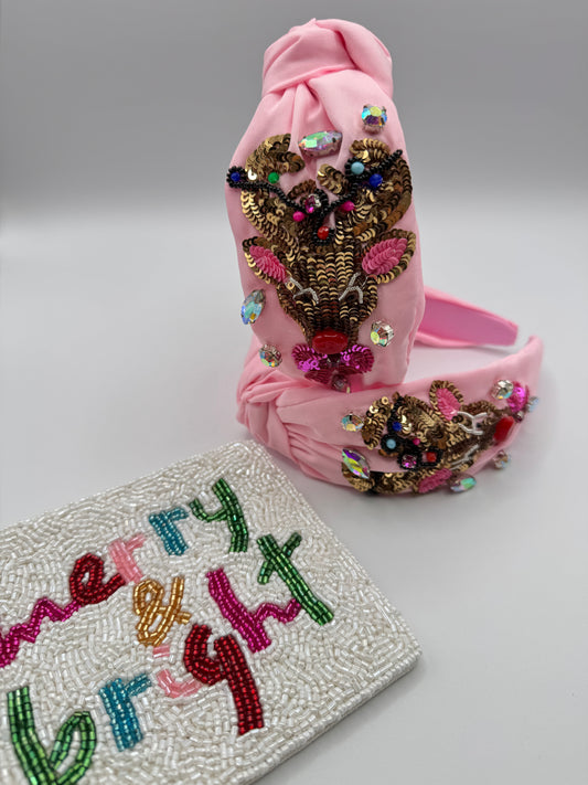 Sassy Rudolph Headband - Pink