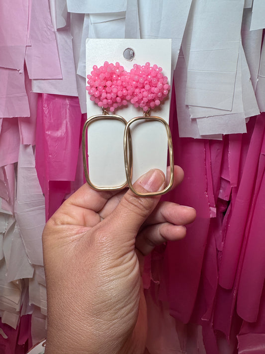 Pink Burst Gold Earring