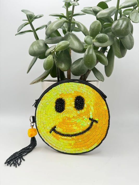 Smiley Face Sequin Coin Purse
