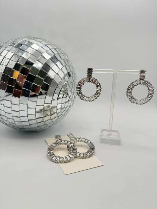 Rhinestone Circle Earrings