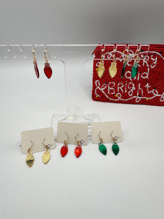 Mini Christmas Lights Hook Earrings