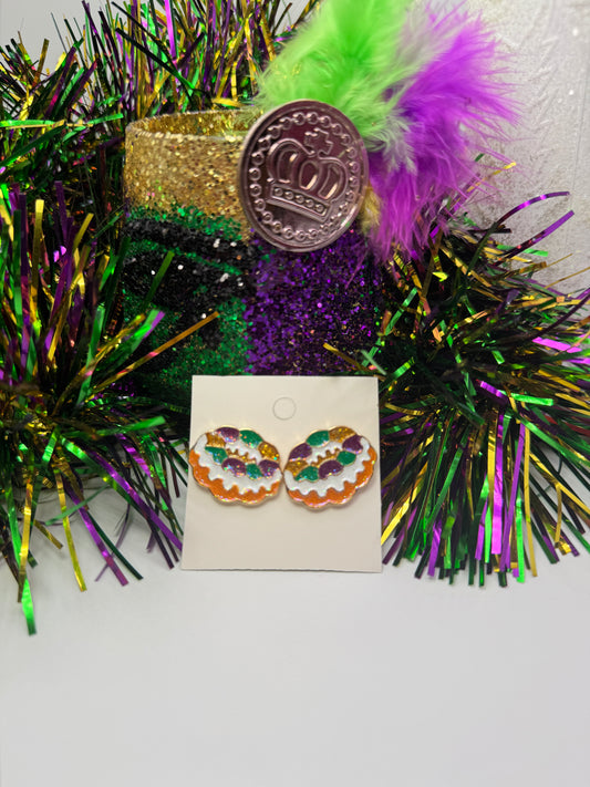 King Cake Stud Earrings