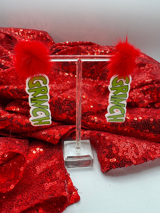 Grinch Christmas Earrings