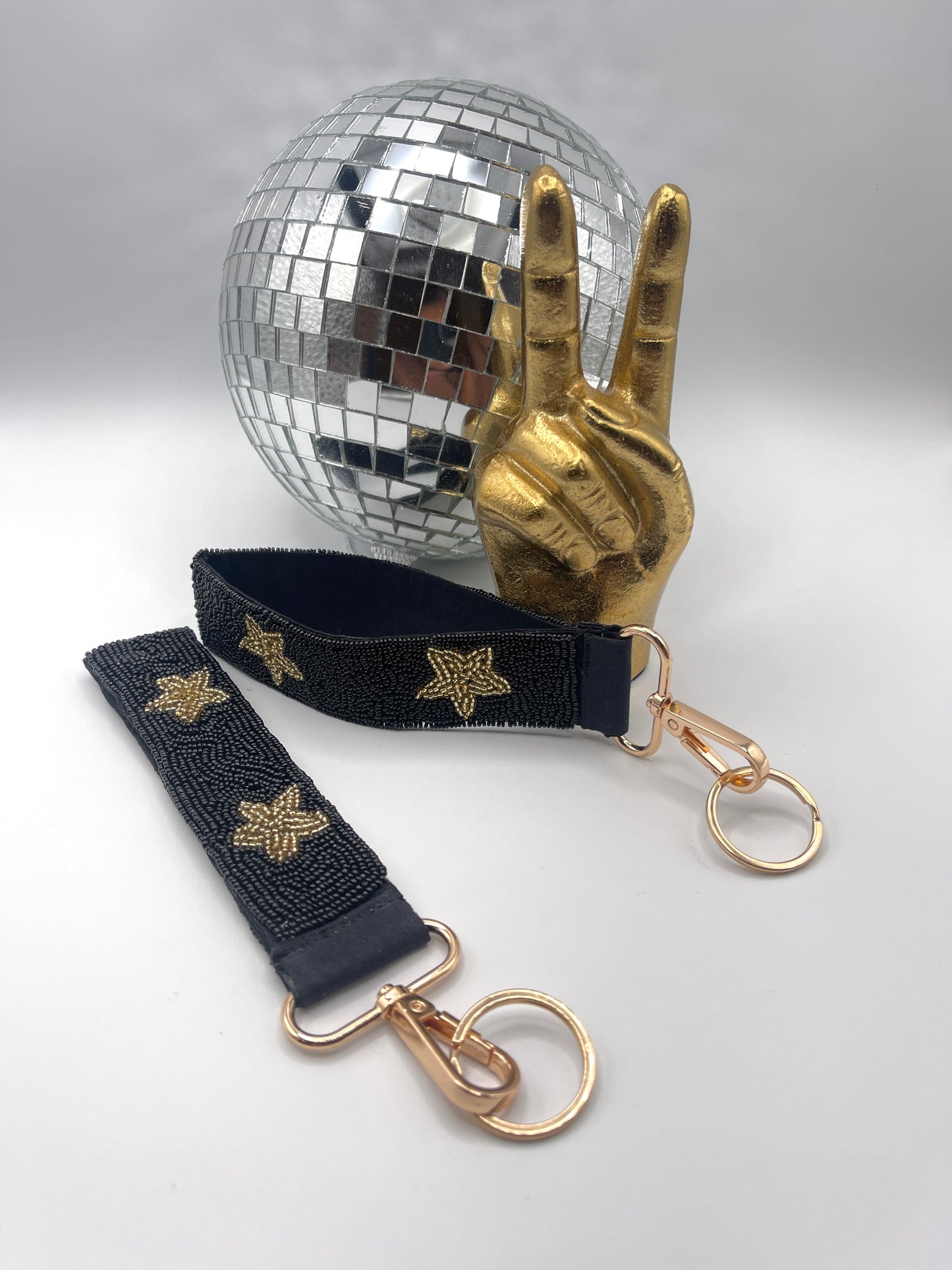 Black and Gold Star Keychain