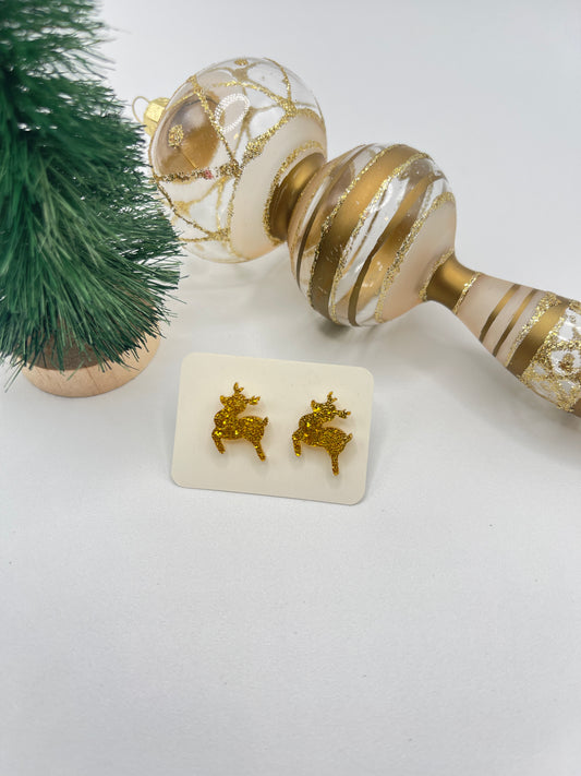 Gold Reindeer Stud