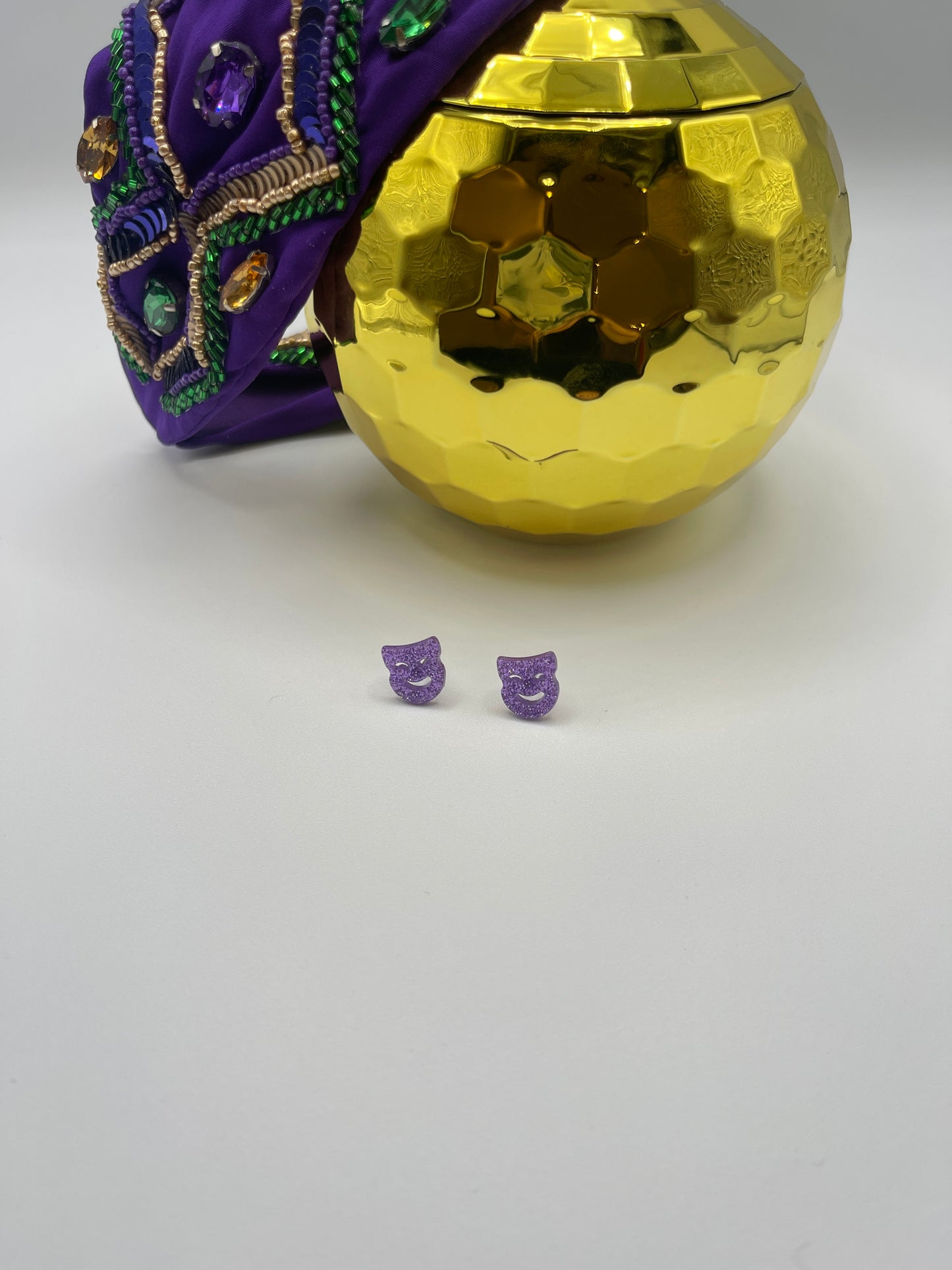 Mardi Gras Mask Studs