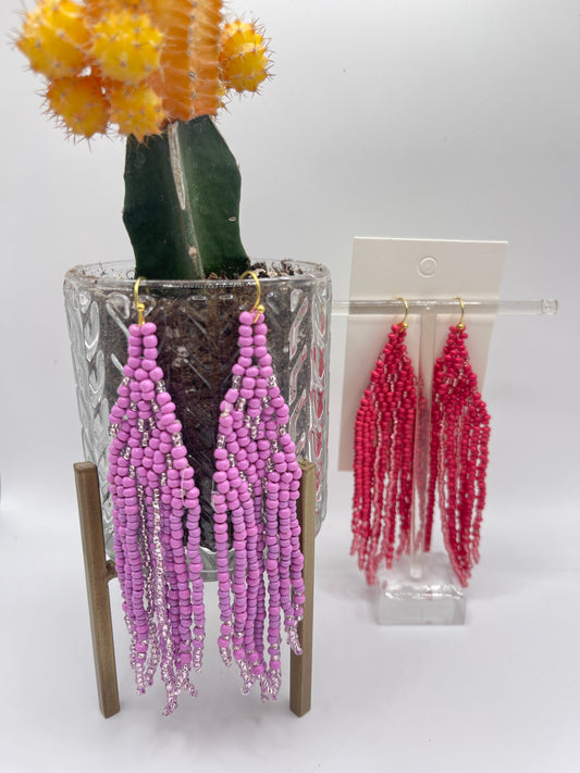 Beaded Fringe Drop Earring