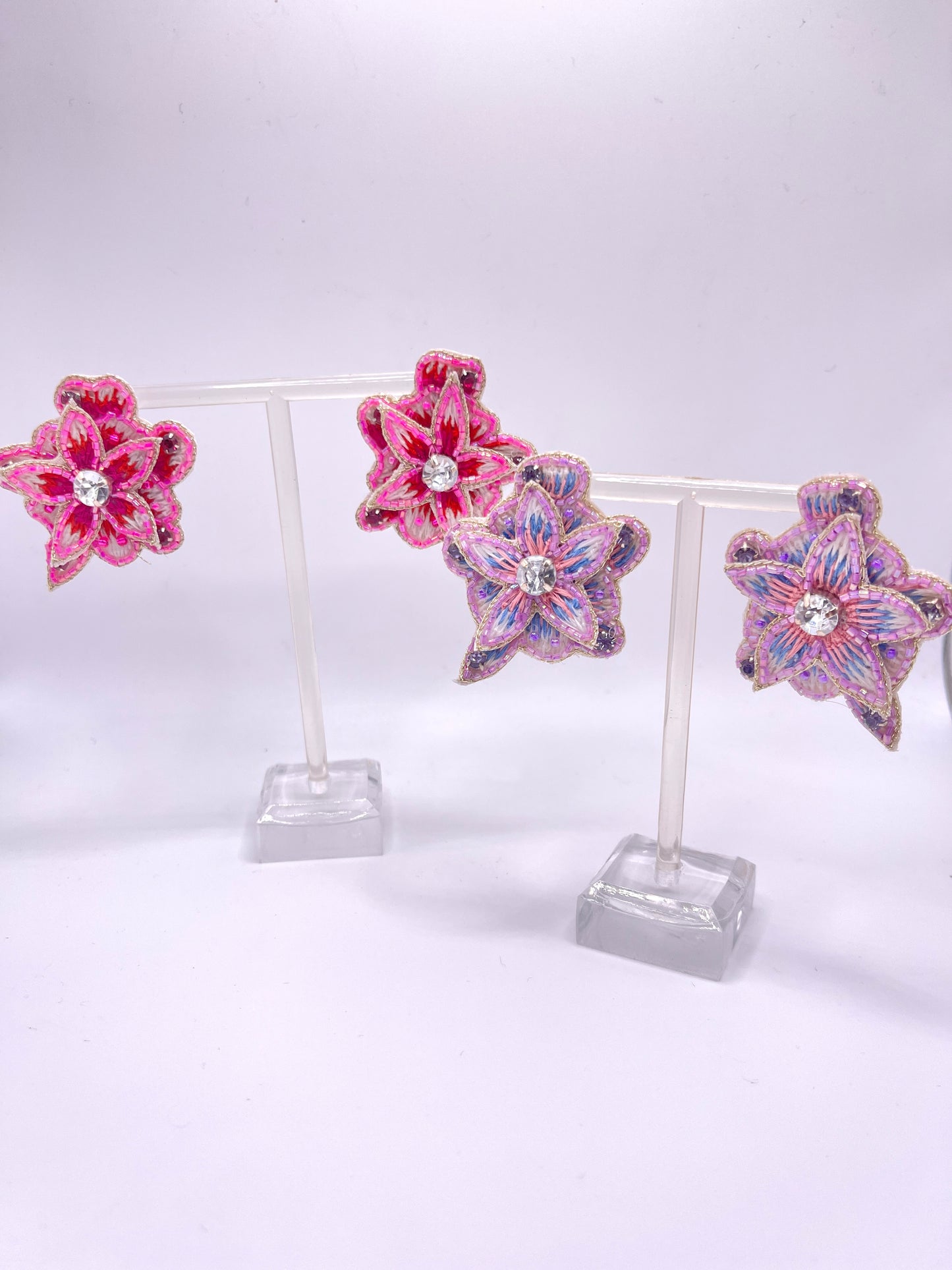 Pink Flower Burst Earring