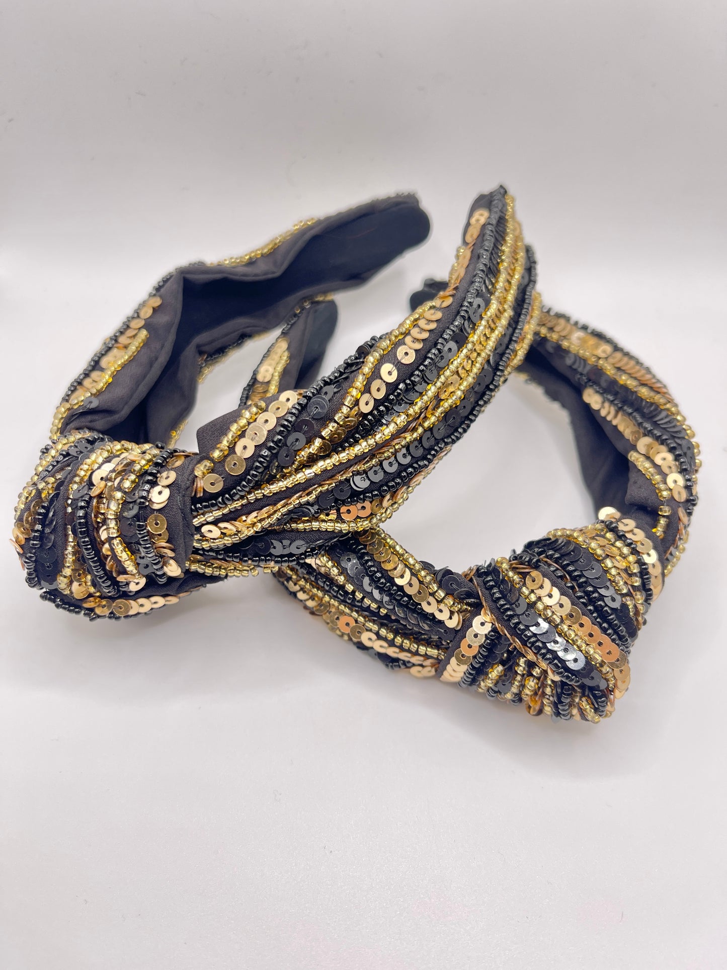 Sequin and Beaded Top Knot Headband