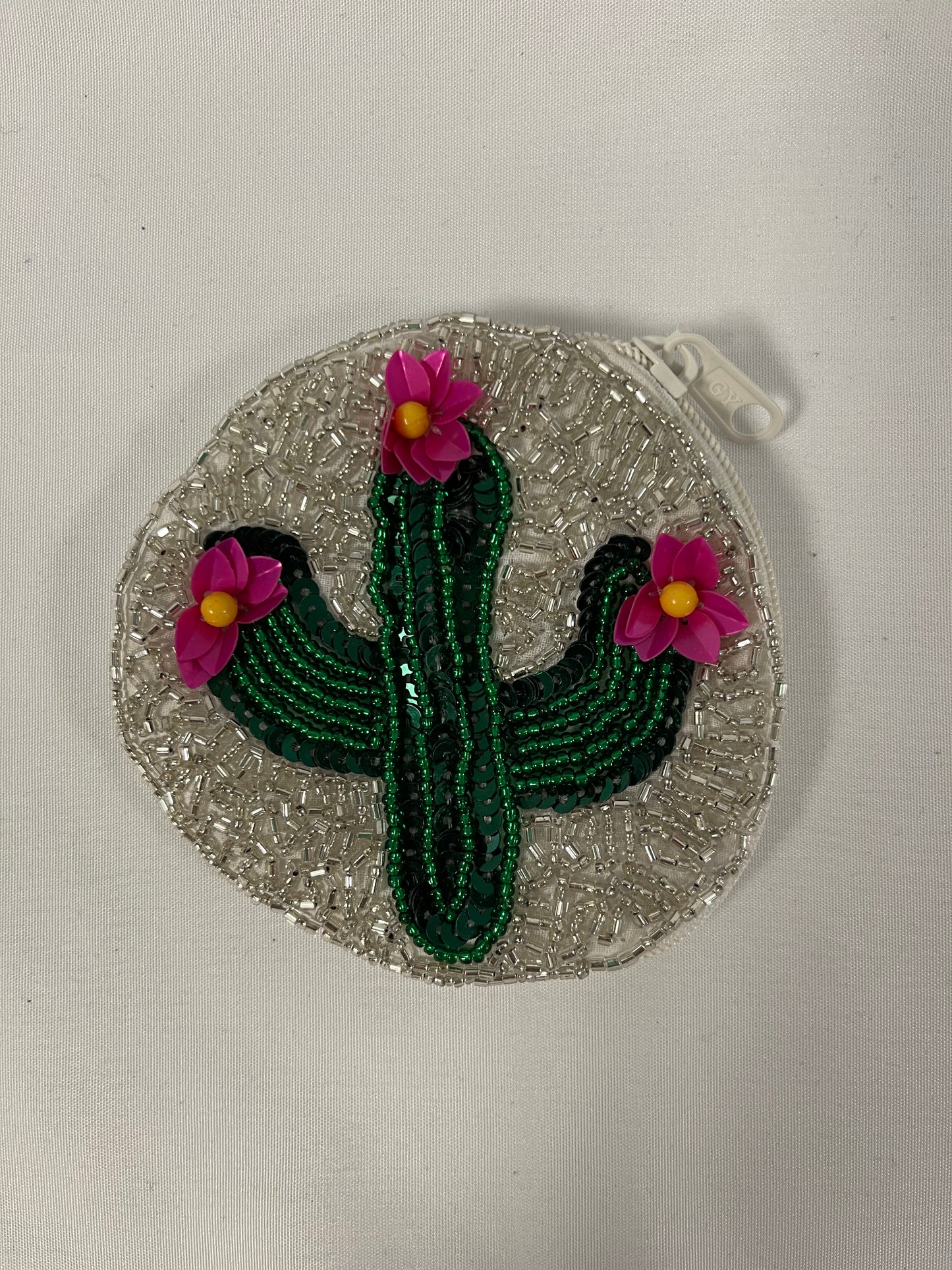 Small Beaded Cactus Coin Purse