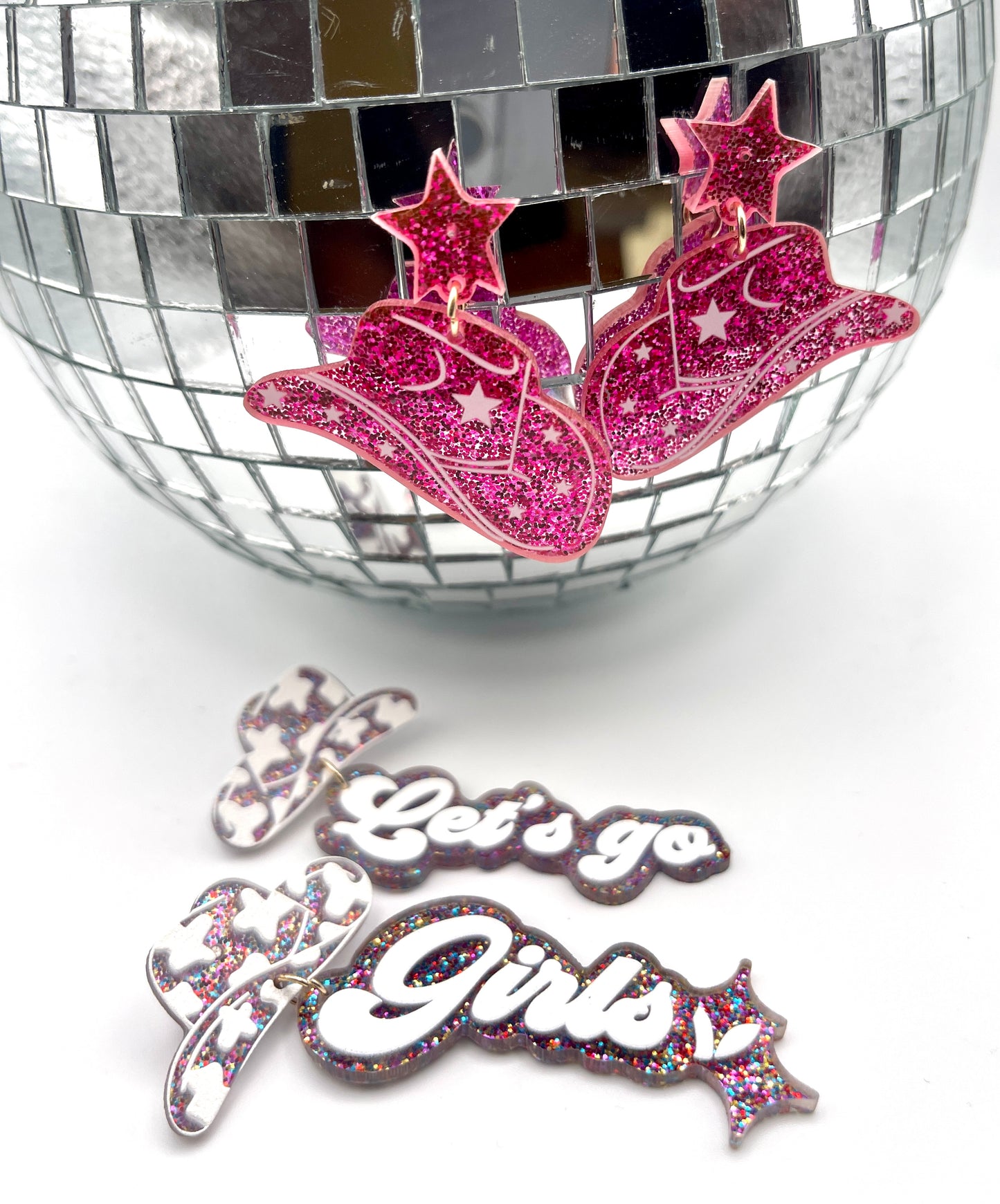 Disco Cowgirl Hat Earrings