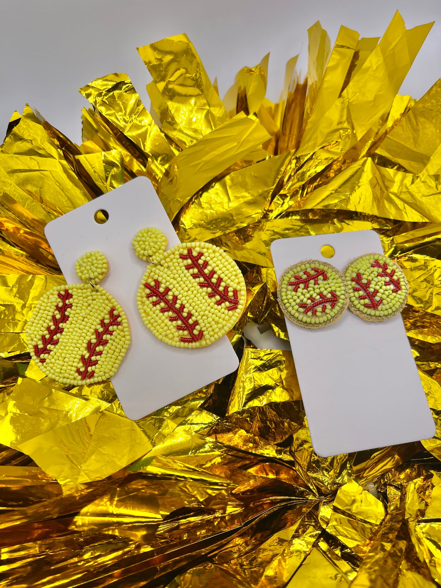 Beaded Softball Earrings
