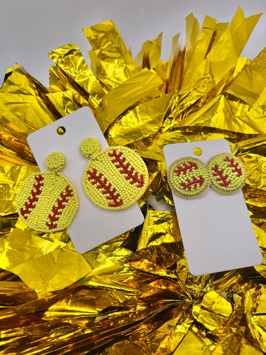 Beaded Softball Earrings