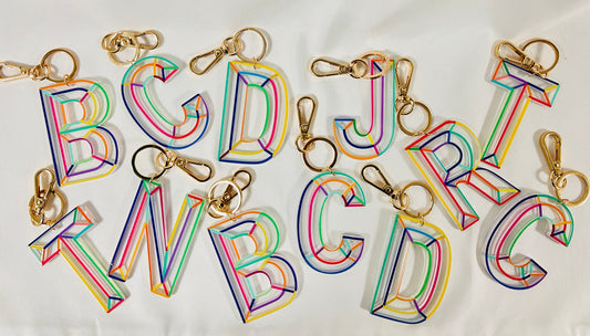 Acrylic Initial Keychain