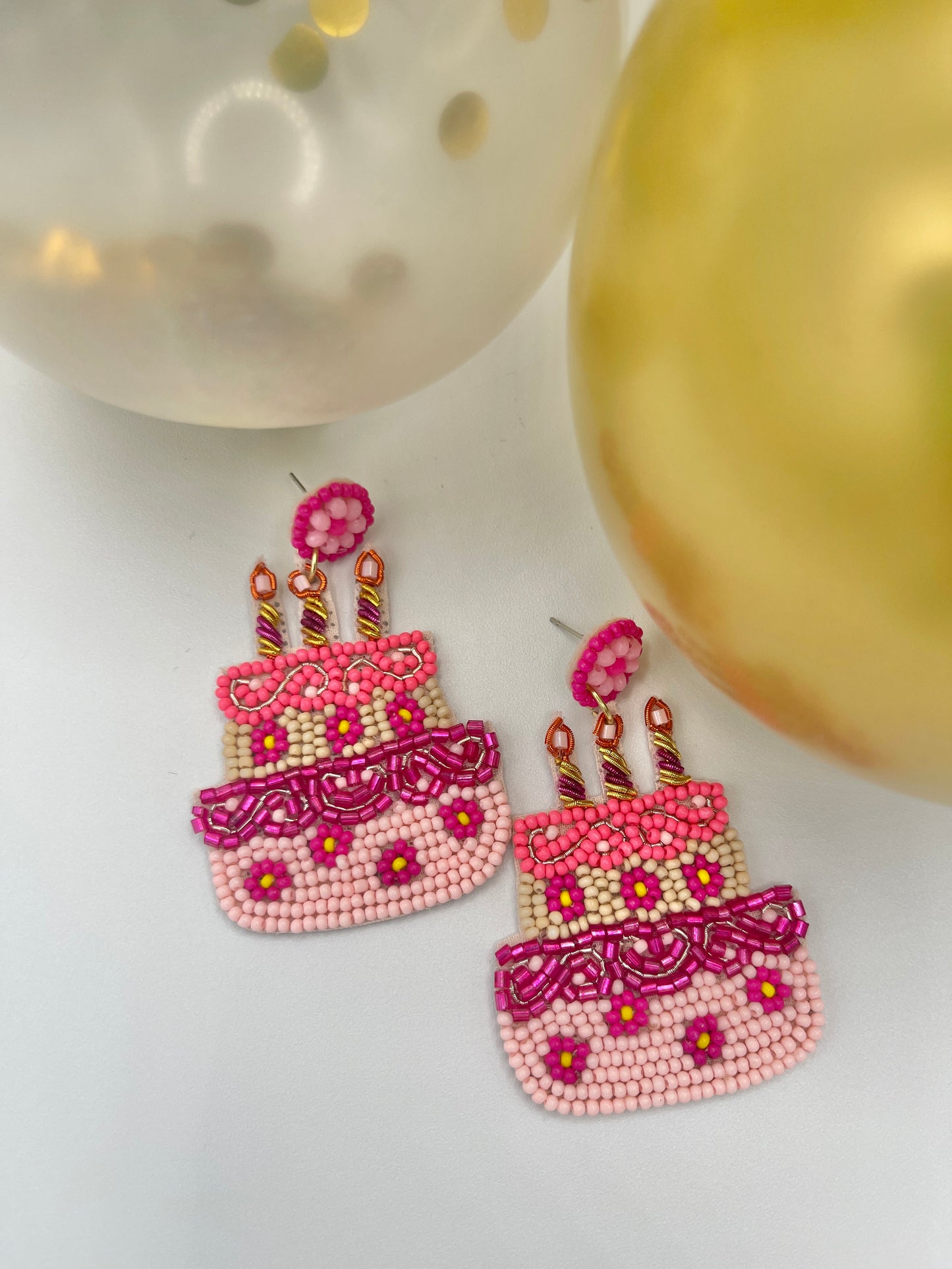 3 Candles Birthday Cake Earrings