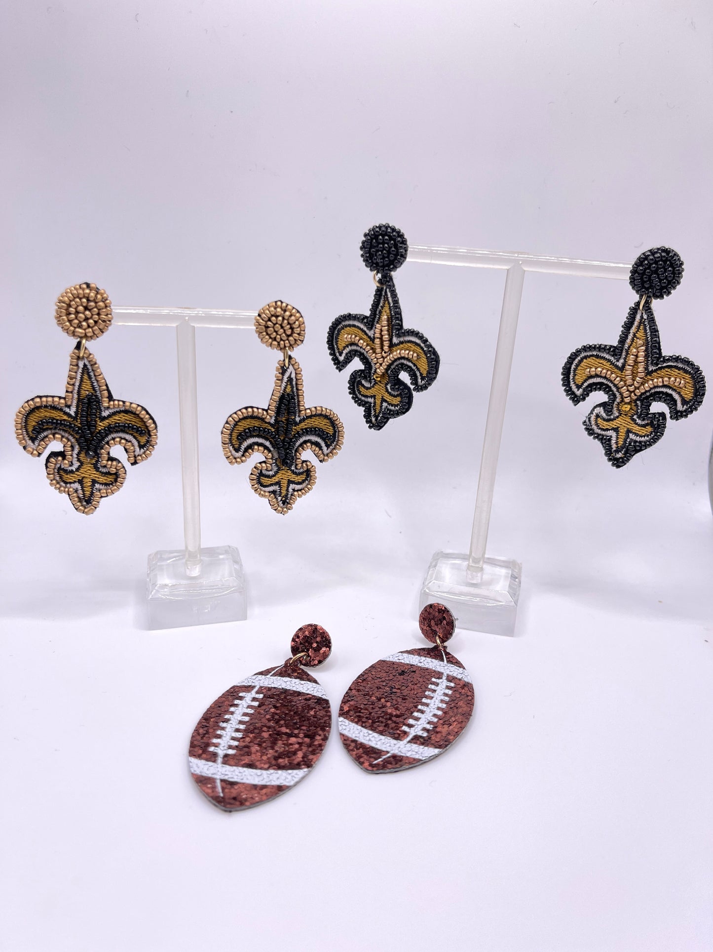 Glitter Football Earrings