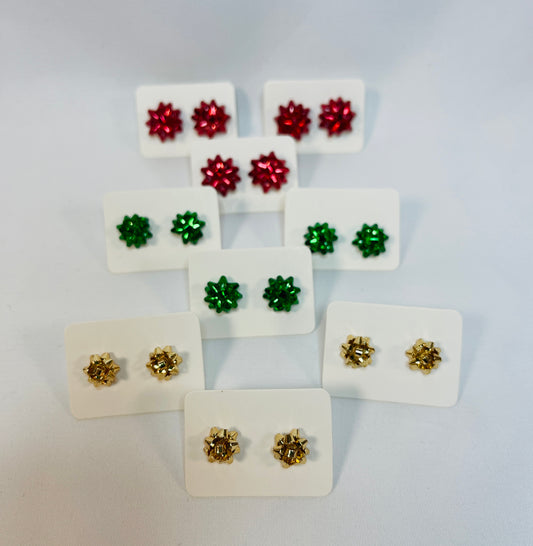 Christmas Bow Studs