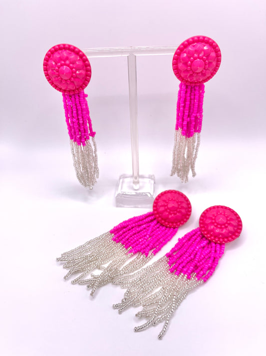 Hot Pink Beaded Buttons